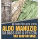Locandina della mostra: Aldo Manuzio da Bassiano a Venezia. Una graphic novel