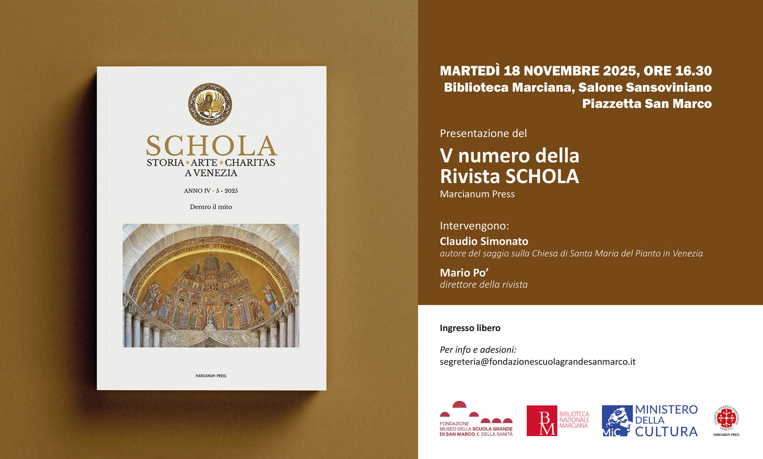 PRESENTAZIONE del V numero della rivista SCHOLA